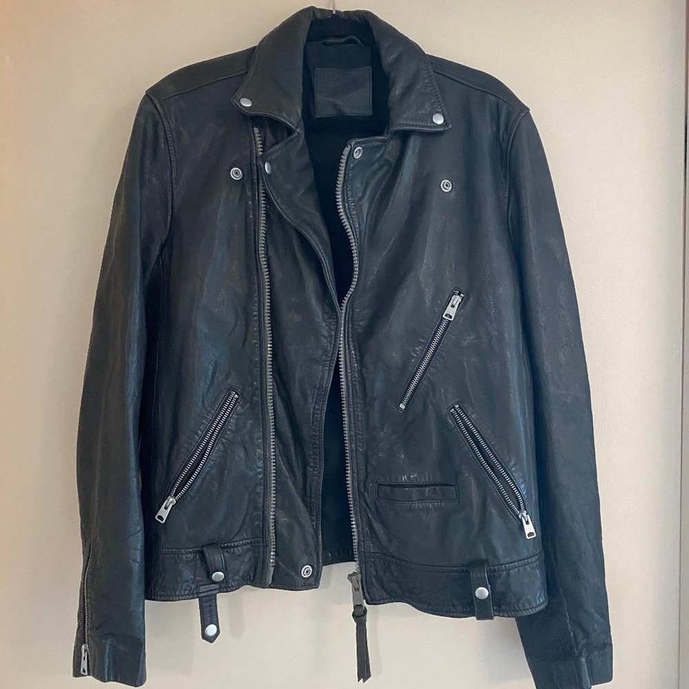 All Saints Muir Biker Leather Jacket, Medium